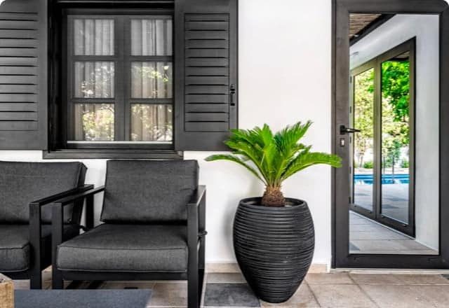 Home With Black and White Accents — Window Coverings in Bundaberg, QLD